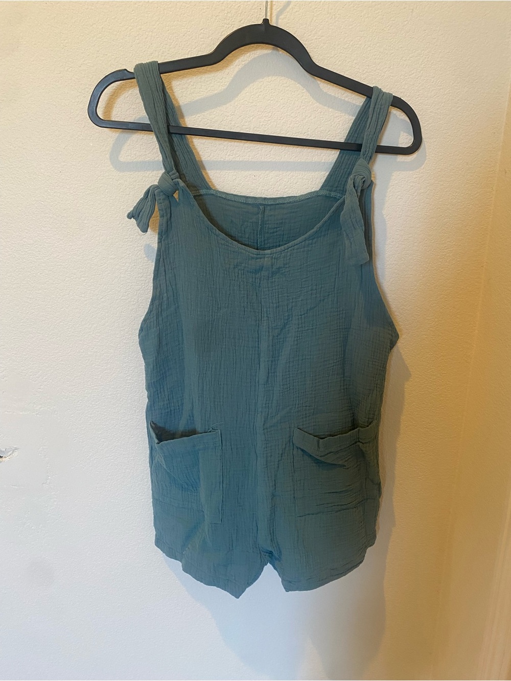 Women’s Teal Tie-Strap One-Piece Romper